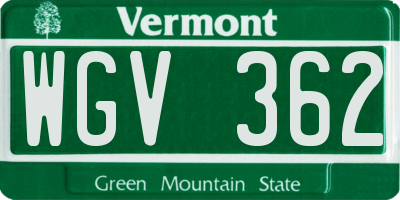 VT license plate WGV362