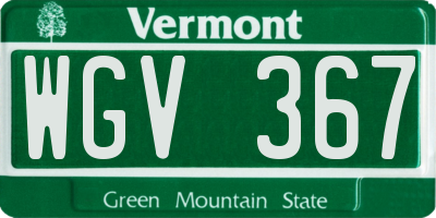 VT license plate WGV367