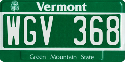 VT license plate WGV368