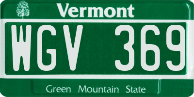 VT license plate WGV369