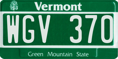 VT license plate WGV370