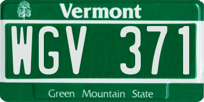 VT license plate WGV371