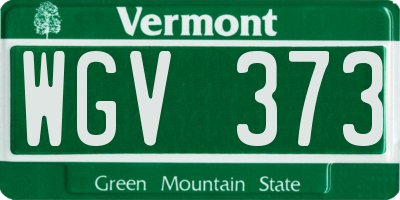 VT license plate WGV373