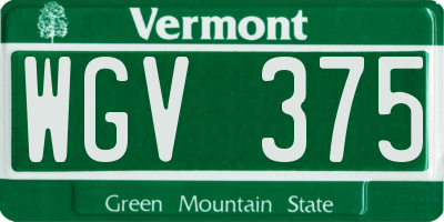 VT license plate WGV375
