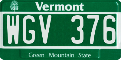 VT license plate WGV376