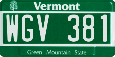 VT license plate WGV381