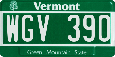 VT license plate WGV390