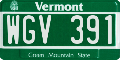 VT license plate WGV391