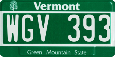 VT license plate WGV393