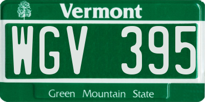 VT license plate WGV395