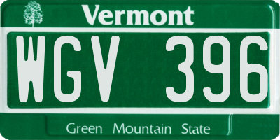 VT license plate WGV396