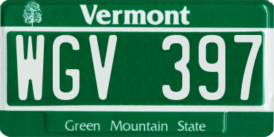 VT license plate WGV397
