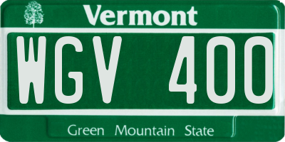VT license plate WGV400