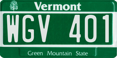 VT license plate WGV401