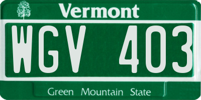 VT license plate WGV403