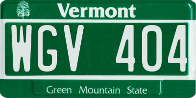 VT license plate WGV404