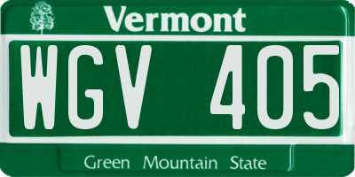 VT license plate WGV405