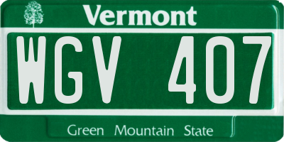 VT license plate WGV407