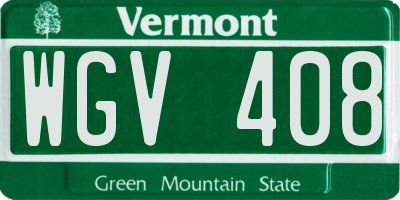 VT license plate WGV408