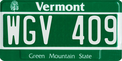 VT license plate WGV409