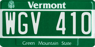 VT license plate WGV410