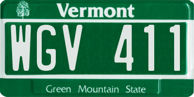 VT license plate WGV411