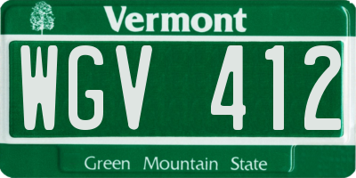 VT license plate WGV412
