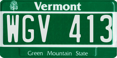 VT license plate WGV413