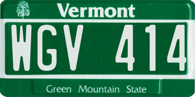 VT license plate WGV414