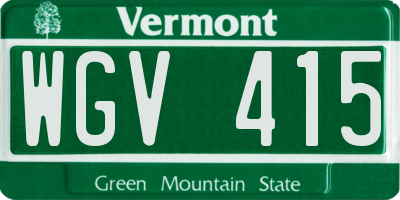VT license plate WGV415
