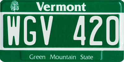 VT license plate WGV420