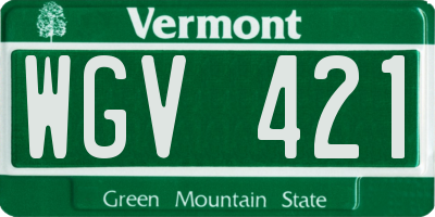 VT license plate WGV421