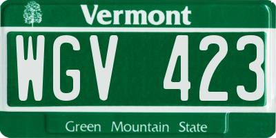VT license plate WGV423