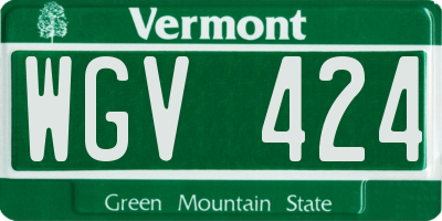 VT license plate WGV424