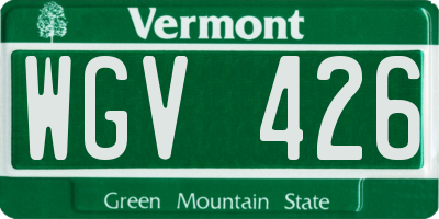 VT license plate WGV426