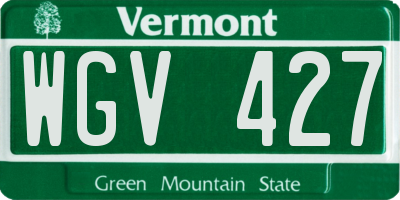 VT license plate WGV427