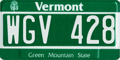 VT license plate WGV428