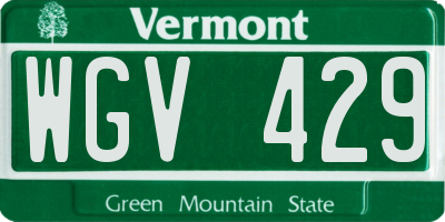 VT license plate WGV429
