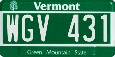 VT license plate WGV431