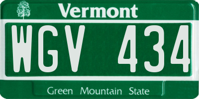 VT license plate WGV434