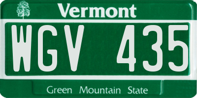 VT license plate WGV435