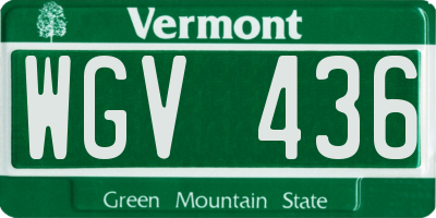 VT license plate WGV436
