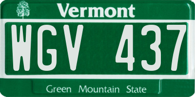 VT license plate WGV437
