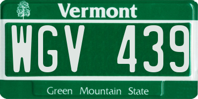 VT license plate WGV439