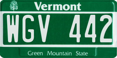 VT license plate WGV442