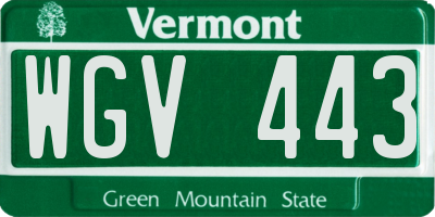 VT license plate WGV443
