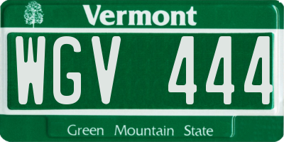 VT license plate WGV444