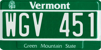 VT license plate WGV451