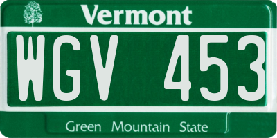 VT license plate WGV453