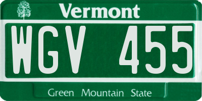 VT license plate WGV455